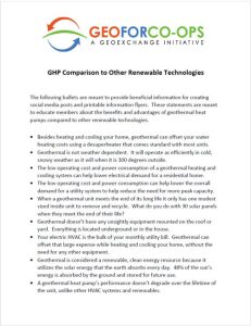GHP Compairon to Other Renewable Tech