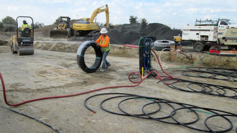 Geothermal Slinky Ground Loop Heat Exchanger Installation