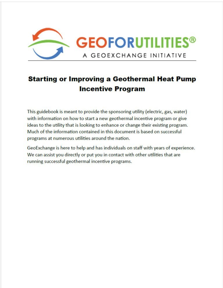 Starting or Improving a Geothermal Heat Pump Incentive Program